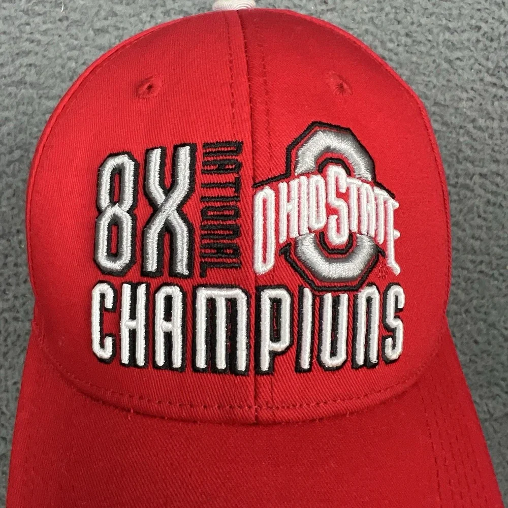 Ohio State Buckeyes 8-Time National Champions Football Cap Hat Strapback RARE